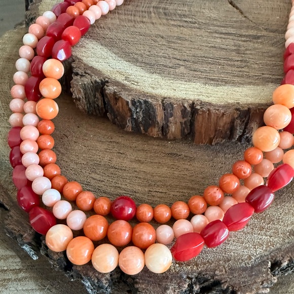 Jay King Dyed Coral and Sterling Silver Multi Strand Necklace - Picture 7 of 11